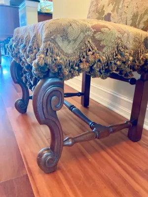 Antique High Back Upholstered Side Chair