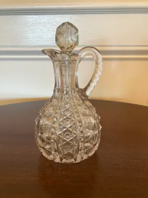 Vintage Clear pressed glass Vinegar or Oil Cruet