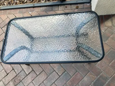 Patio Rectangular Glass Top Table