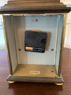 Rectangular Brass Cased Mantel Clock