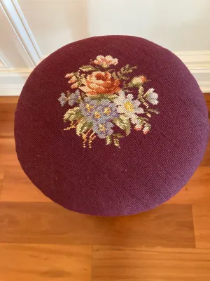 Vintage Needlepoint Stool