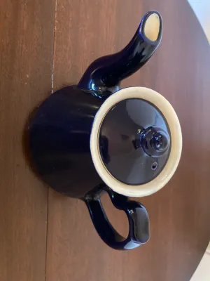 Vintage Colbalt Blue China Teapot made by "Halls"