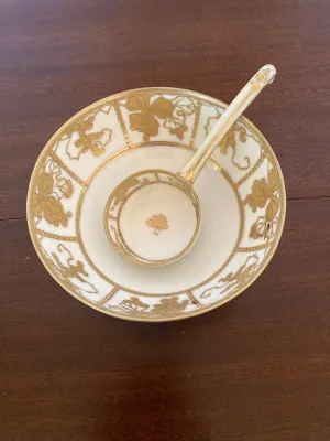 Vintage Nippon Hand painted Porcelain Condiment Set