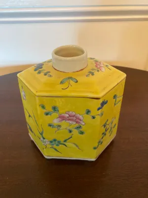 Hexagonal Porcelain Tea Caddy Made in China