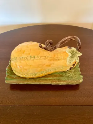 Vintage Ceramic Gourd Shape Butter Dish