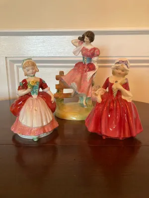 Set of 3 Porcelain Royal DouHon Figurine Summer, Lavina, Valerie