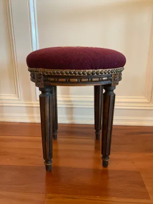 Vintage Needlepoint Stool