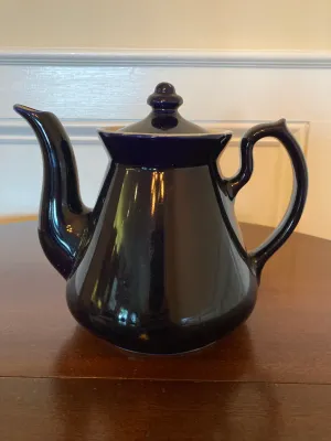 Vintage Colbalt Blue China Teapot made by "Halls"