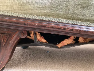 Vintage Green Velvet Chaise Lounge
