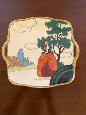 Vintage Noritake Porcelain Serving Tray with Handles, "Southern Belle"
