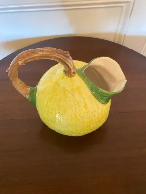 Vintage Italian "Bassano" Lemon Pitcher. Made in Italy