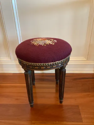 Vintage Needlepoint Stool