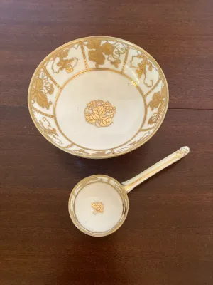 Vintage Nippon Hand painted Porcelain Condiment Set