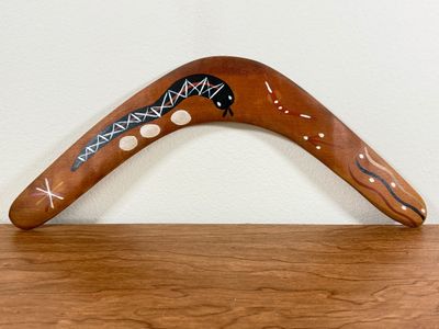 LOT 157F: Wooden Hand Painted Boomerang Made in Australia