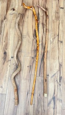 LOT 159F: Raw Wood Walking Sticks