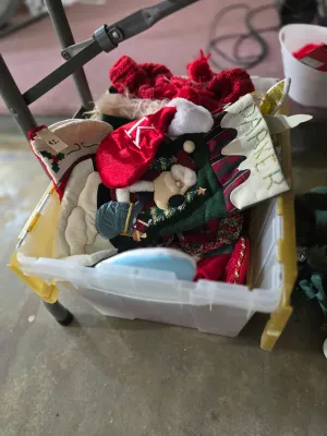 Lots of stockings!  Too many to hang!