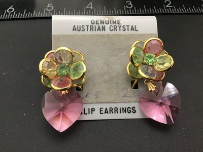 Australian Crystal Earrings Vintage new on Card