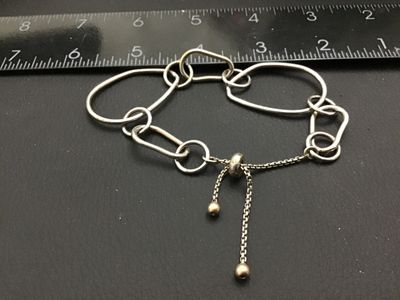 Silver Tone Slider Bracelet