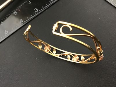 Rose Gold Snd Gold Tone Vintage Rose Cuff Bracelet