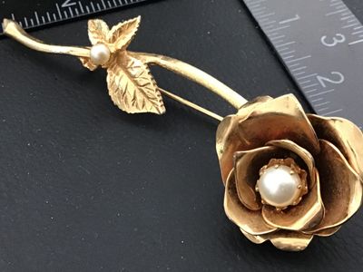 Large Vintage Rose Statement Brooch