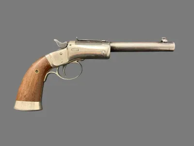 CJ105FA1 - J. Stevens A&T Co. Vintage Single-Shot Pistol with Leather Holster – Caliber Unverified
