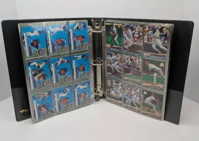 Vintage Baseball Cards in Binder