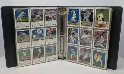Baseball Cards in Blue Binder