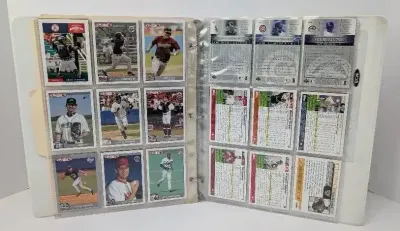 Baseball Cards in White Binder