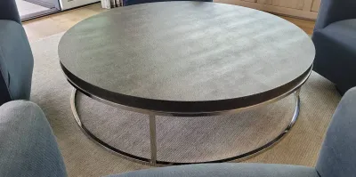 RESTORATION HARDWARE ROUND COFFEE TABLE