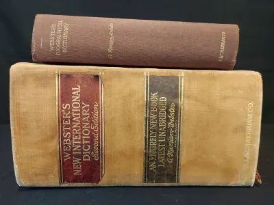 "WEBSTER'S INTERNATIONAL DICTIONARY" AND "WEBSTERS BIOGRAPHICAL DICTIONARY"