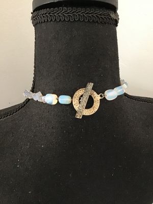 Opalite Bead and Chip Necklace with Toggle Clasp