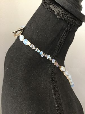 Opalite Bead and Chip Necklace with Toggle Clasp
