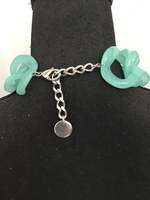Designer Pono Made in Italy Mint Green Resin Link Necklace
