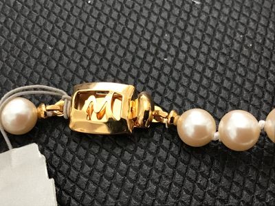 Vintage Monet With Tags Pearl Knotted Fashion Necklace