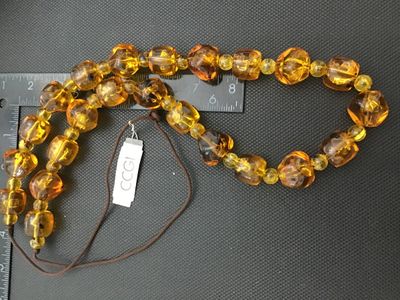 Vintage Amber-Colored Chunky Bead Necklace