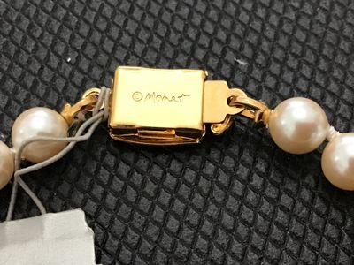 Vintage Monet With Tags Pearl Knotted Fashion Necklace