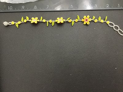 Glass Beaded Adjustable Bracelet Or Anklet Daisy’s
