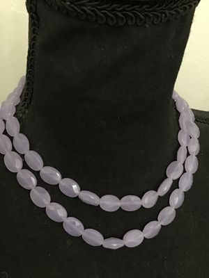 Vintage Lavender Faceted Glass Double Strand Necklace