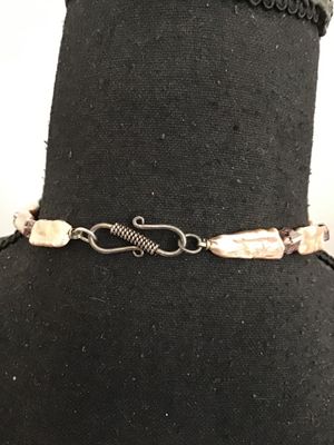 Biwa Pearl and Crystal Bead Necklace Vintage