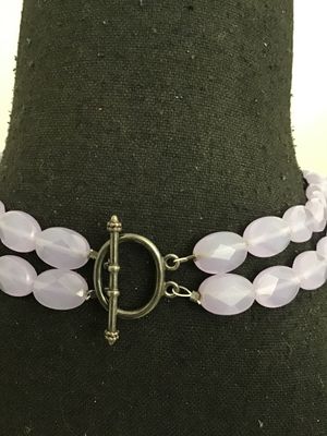 Vintage Lavender Faceted Glass Double Strand Necklace