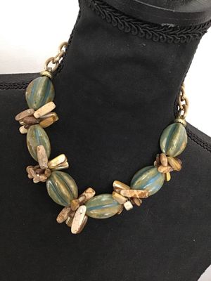 Chunky Earth Tone Beaded Statement Necklace