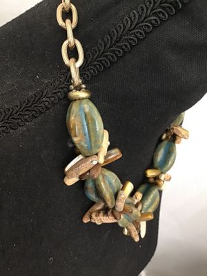 Chunky Earth Tone Beaded Statement Necklace