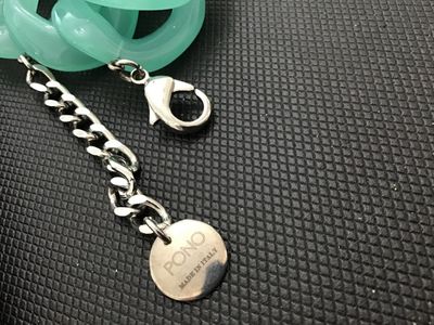 Designer Pono Made in Italy Mint Green Resin Link Necklace
