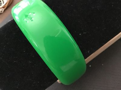 Vintage Green Bakelite/ or Type Bangle Bracelet