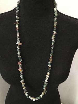 Natural Stone Chip Necklace and Matching Dangle Earrings Set