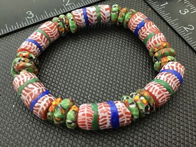 Vintage African Trade Bead Stretch Bracelet