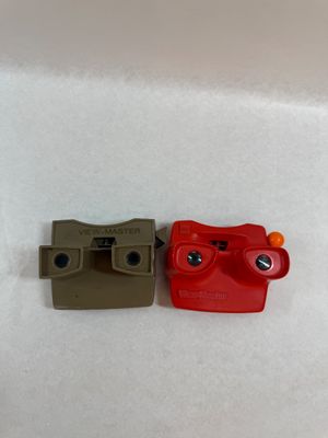 Vintage GAF View-Master 3D Viewers - Set of 2 (Red & Beige)