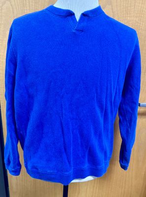 Tommy Bahama Blue Split-Neck Long Sleeve Sweater - Men's Large