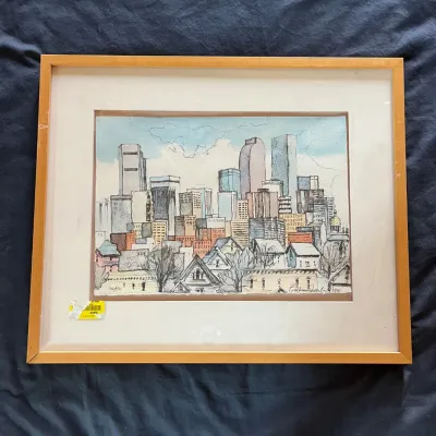 Sale Photo Thumbnail #97: 99 barbara froula cityscape hand colored lithograph