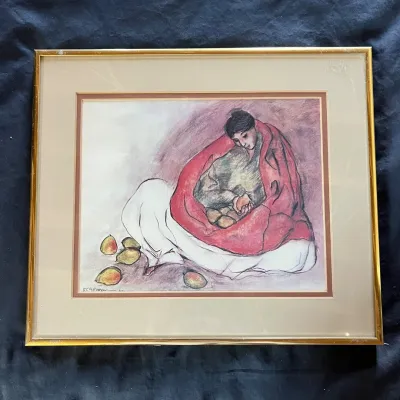Sale Photo Thumbnail #87: 87 r c gorman navajo woman with pears framed art print